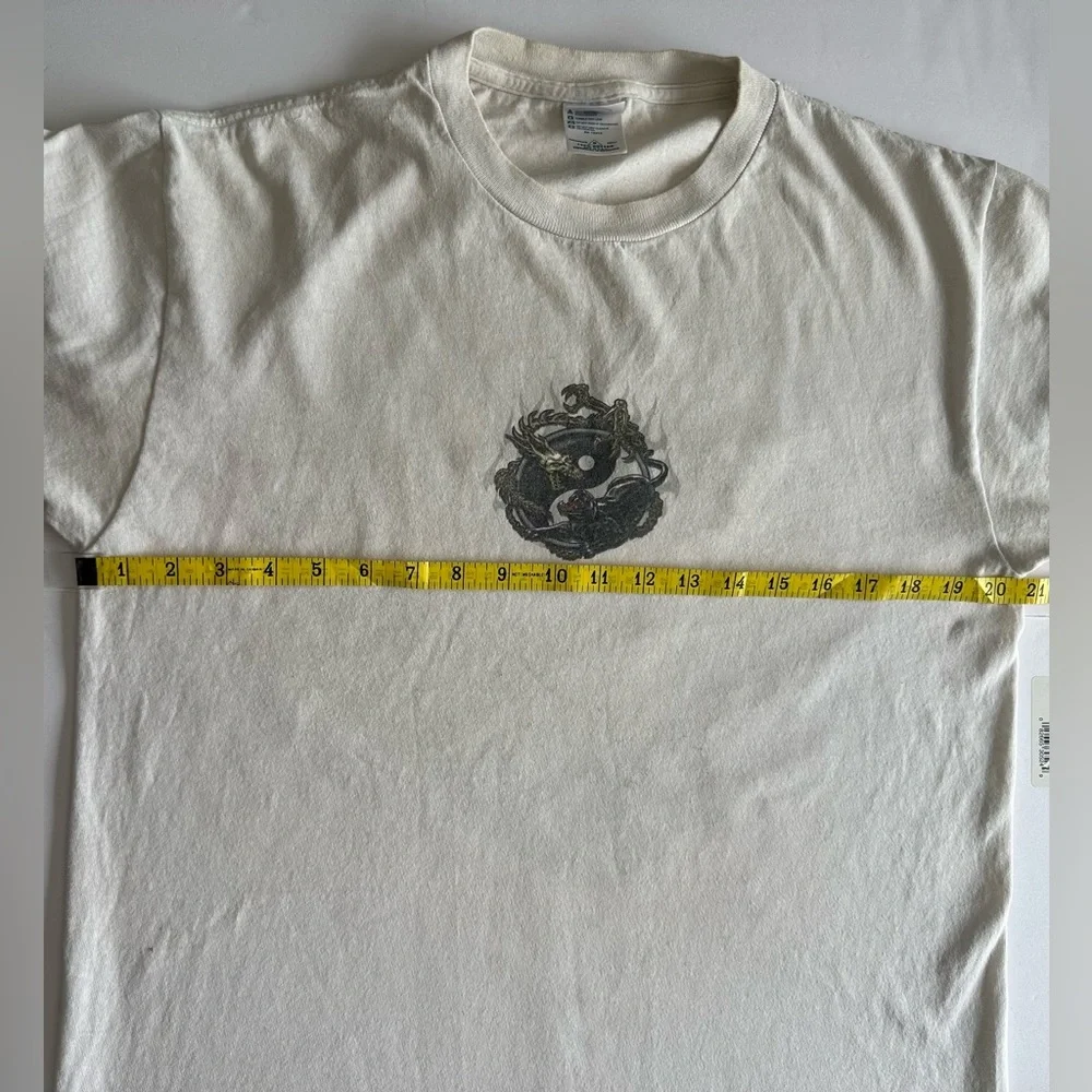 Y2K Vintage Dragon & Panther Yin Yang Graphic Tee Delta Pro Weight - Picture 6 of 9